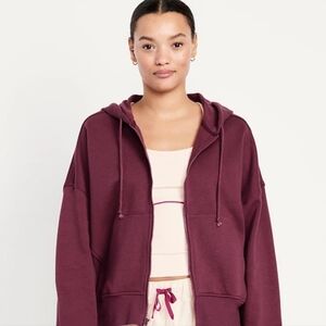 Old Navy Womens Full Zip Hoodie SoComfy Size Small Maroon Red